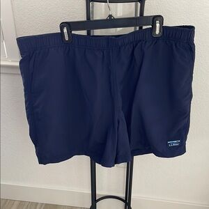 L.L. Bean navy swim trunks